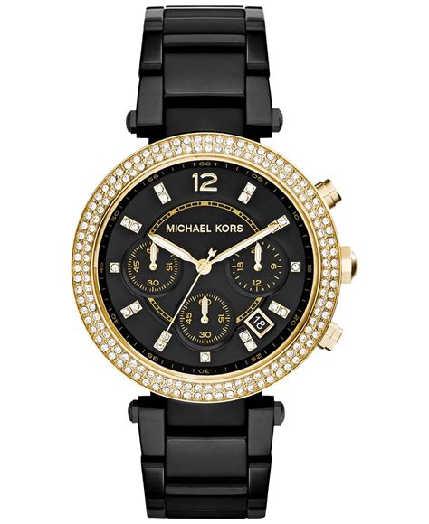 black michael kors watch women's|Michael Kors chronograph ladies watch.